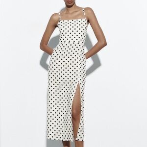 Zara polka dot midi dress